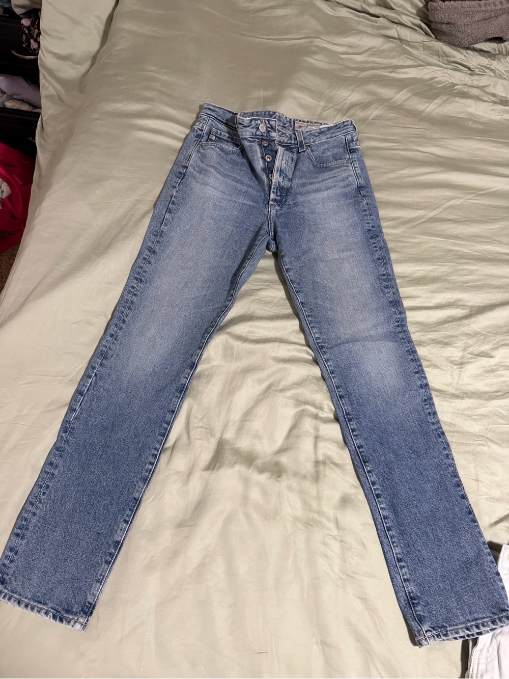 AG Adriano Goldschmied Light Blue Straight-Leg Jeans